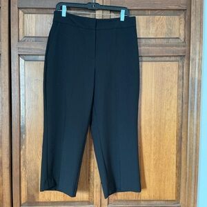 Ann Taylor Factory Petites Black Wide Leg Cropped Pants, Women Size 10P EUC